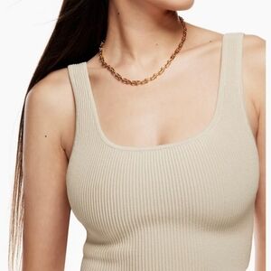 H & M ABOUND | Tan Ribbed Knit Top | Size M